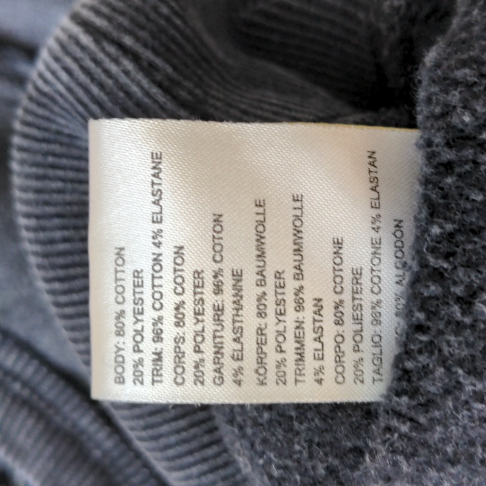 We the Free People Crop Sweatshirt Dark Gray Women's Size XS - Picture 5 of 6